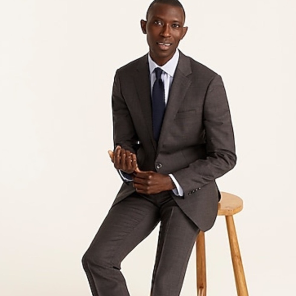 J crew ludlow slim fit suit jacket Italian stretch wool charcoal